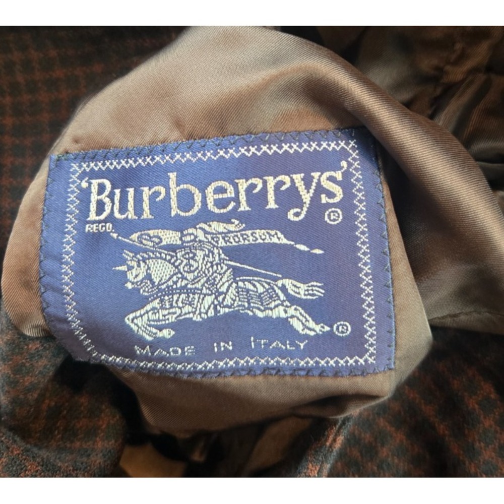 Vintage Burberry Jacket Womens 42 / US 8 Wool Cashmere Checkered 4 Button 80's - Picture 3 of 14